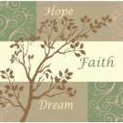 Gourmet Club Anti-Slip Printed Kitchen Rug 18x28, Hope Faith Dream Floor Mat