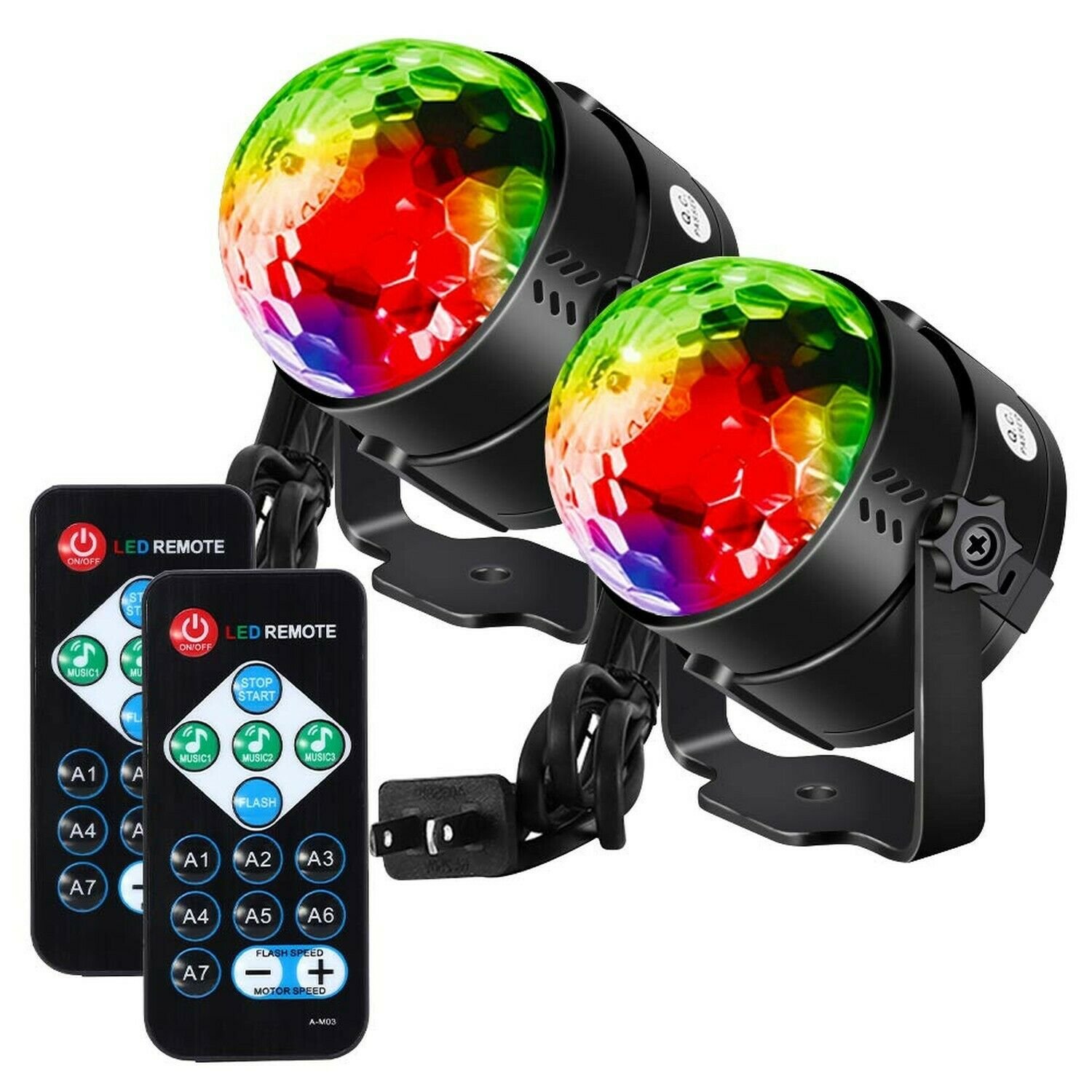 Litake Party Lights Disco Ball Strobe Light Disco Lights, 7 Colors Sound Acti...