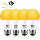 Dusk To Dawn Light Bulbs A19 8W 720 Lumens, Amber LED Orange-Yellow Sensor Bu...