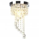 Surpars House Flush Mount 1-Light Crystal Chandelier Silver Pendant Light