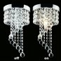 Surpars House Flush Mount 1-Light Crystal Chandelier Silver Pendant Light