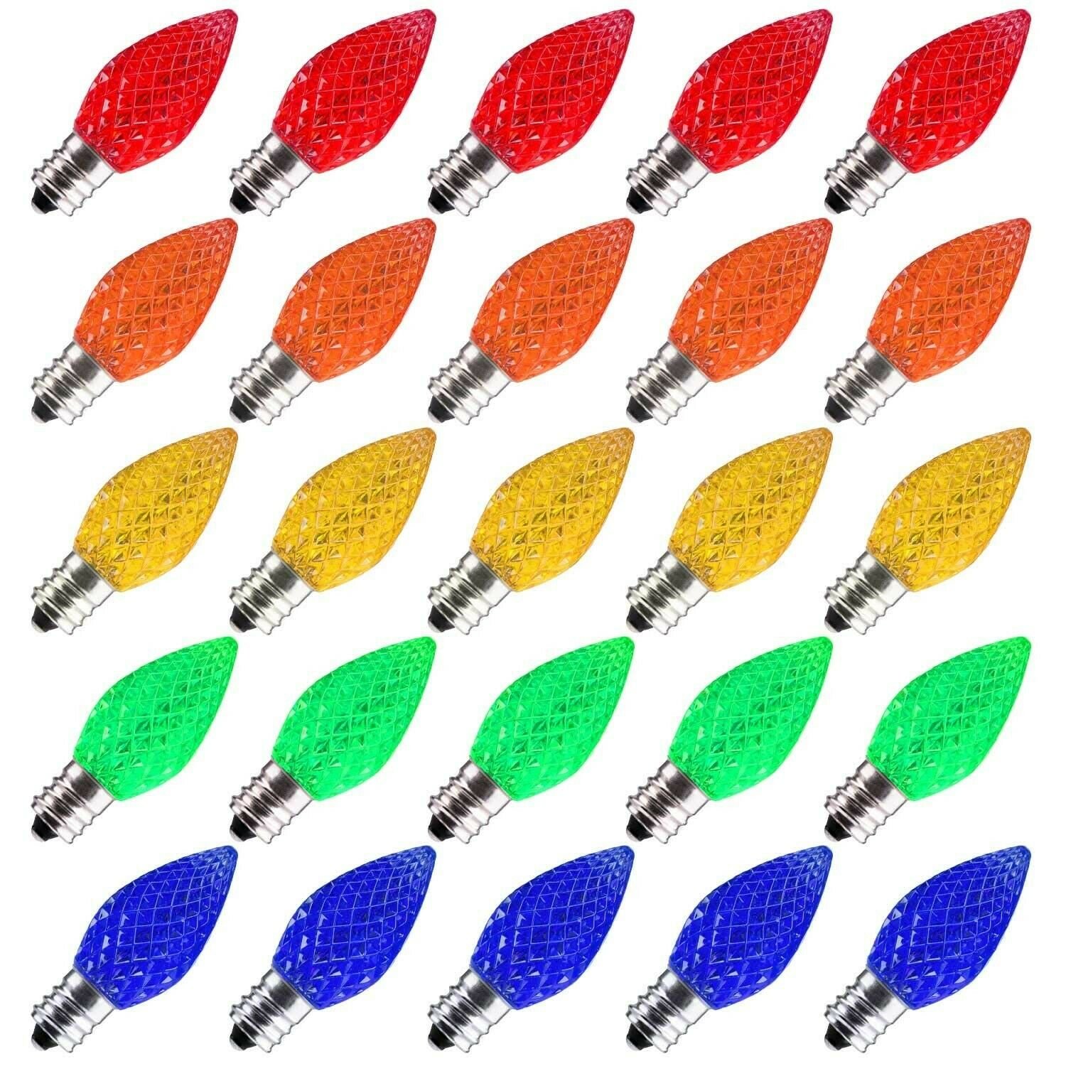 Brightown 25 Pack C7 LED Bulb, C7 Replacement Bulb for Christmas String Light...