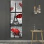 Jingtao Art Paris Eiffel Tower Art Paintings Red Umbrellas Flying on The Rain...