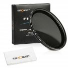 K&F Concept 46mm Slim HD Multi-Coated Variable Polarizing ND Neutral Density ...