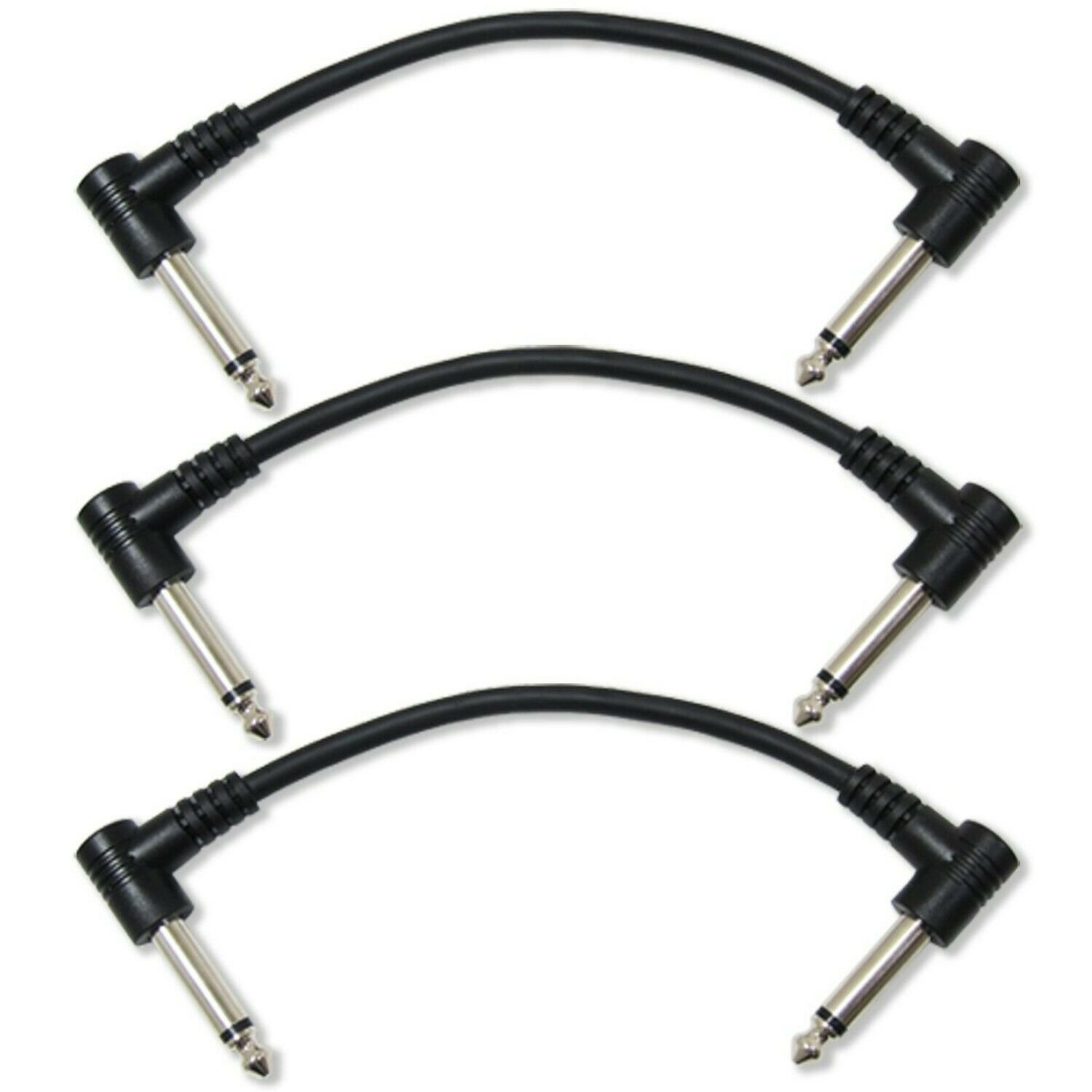 GLS Audio 6 Inch Patch Cable Cords (0.5 feet) - Right Angle 1/4" TS To Right ...