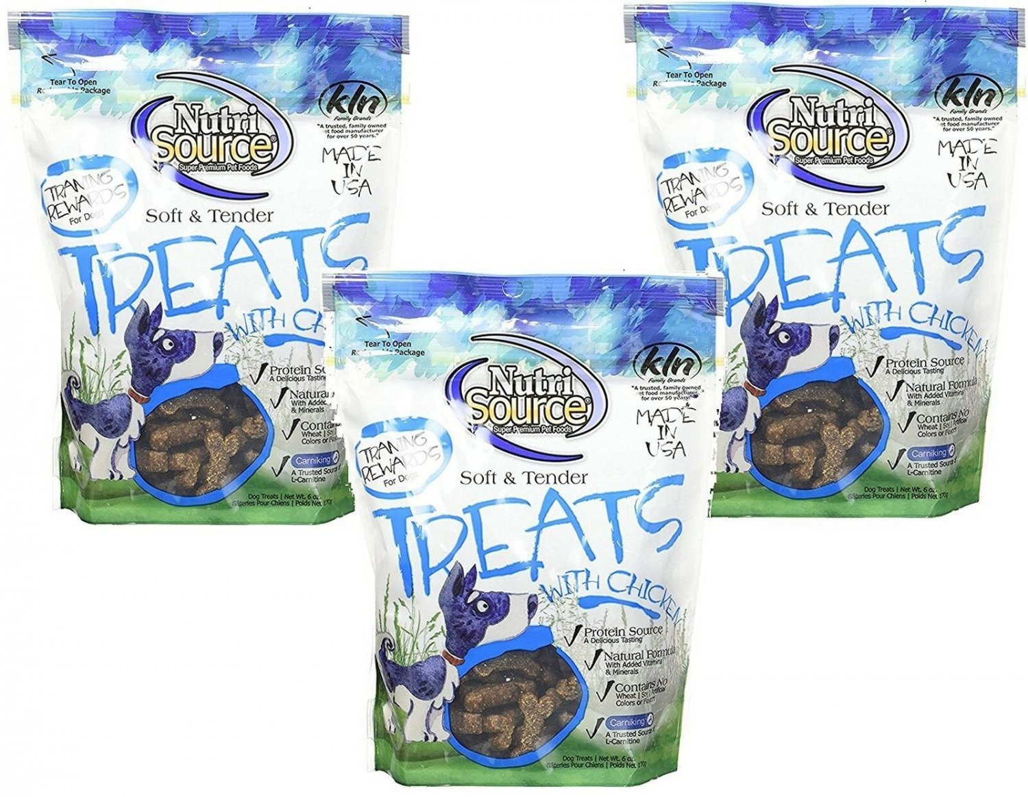 (3 Pack) Nutri Source Soft and Tender Dog Treat - Chicken 6-Ounce
