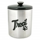 Buddy's Line Stainless Steel Top Treat Jar, 16 oz, Black