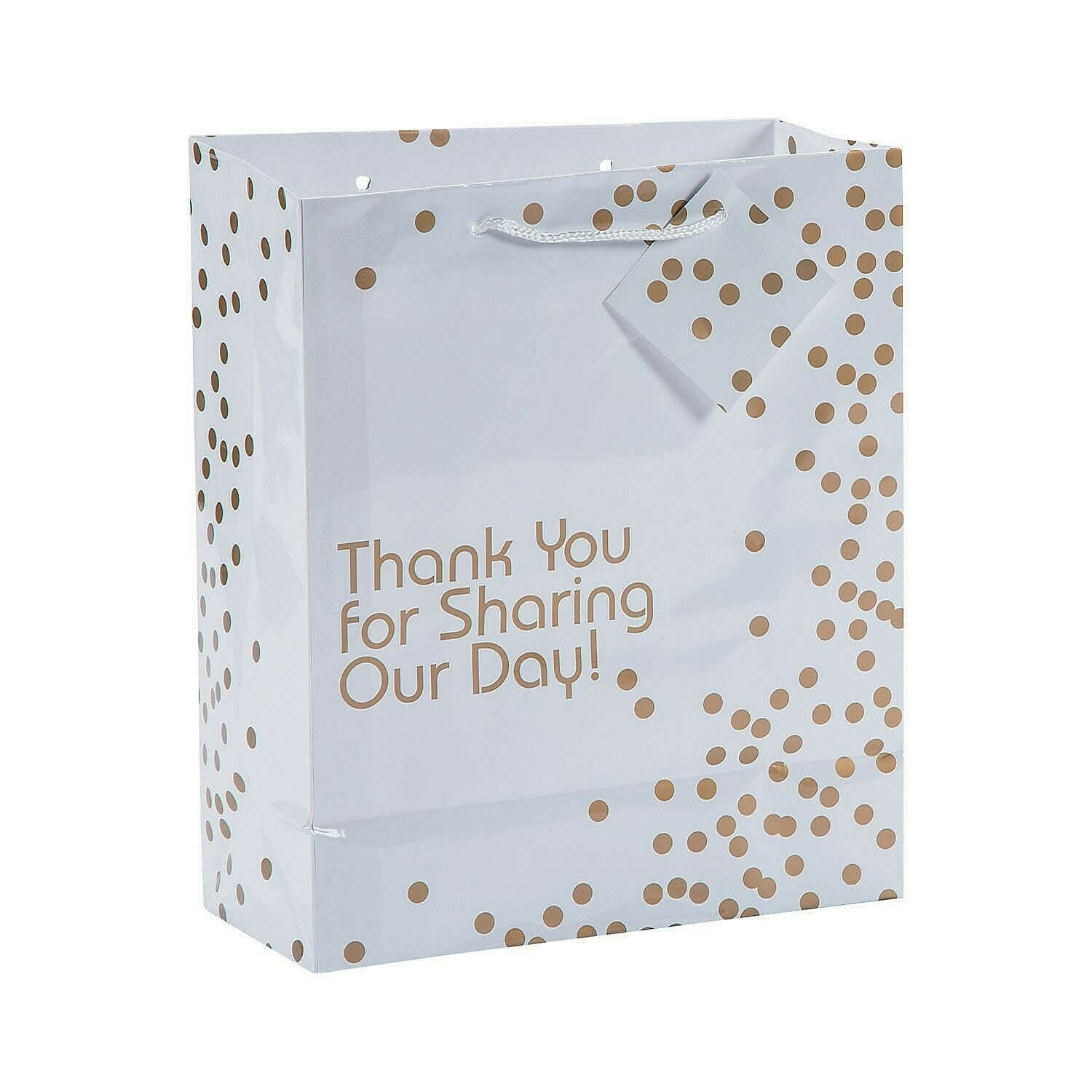 Fun Express Thank You for Sharing Our Day Wedding Thank You Gift Bags - 12 Pi...