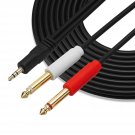 GHWL Gold Plated 3.5 mm TRS to Dual 1/4 inch TS Premium Stereo Breakout Cable...