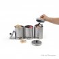 Mind Reader 3 Piece Sugar,Tea,Coffee Round Canister Set, Silver