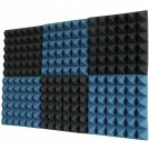 Foamily 6 Pack - Ice Blue/Charcoal Acoustic Foam Sound Absorption Pyramid Stu...