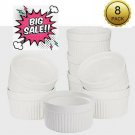 Accguan Set of 8 PCS 6 oz Round Porcelain Oven Safe Ramekin Dessert Souffle B...