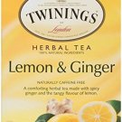 Twinings of London Lemon & Ginger Herbal Tea Bags, 20 Count (Pack of 6)