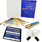 XXL Oil Paint Set - 24 Paints, 25 Brushes, 1 Canvas, and Art Palette - Oil Pa...