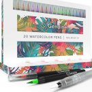 Watercolor Brush Pens by Genuine Crafts - Set of 20 Premium Colors - Real Bru...