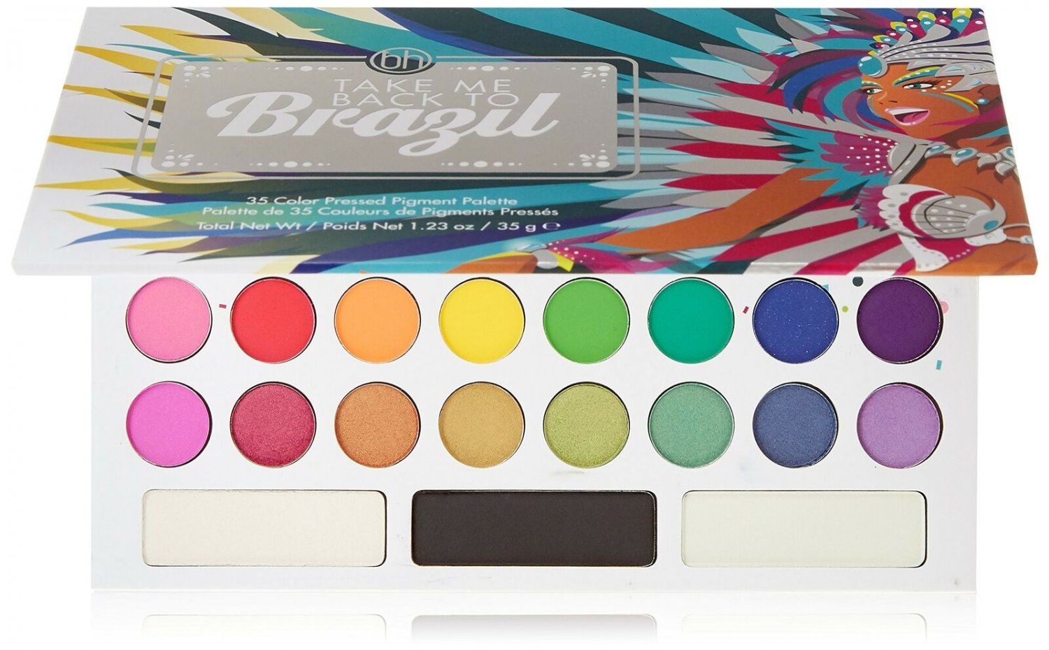 BH Cosmetics Pressed Pigment Eyeshadow Palette, Take Me Back To Brazil