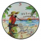 Macaw Parrot Wall Clock Tropical Theme Design