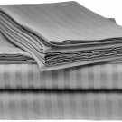 Italian Striped 4PC Queen Sheet Set, Grey