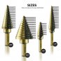 Neiko 10169A Titanium Step Drill Bit Set with Automatic Center Punch, 5-Piece...