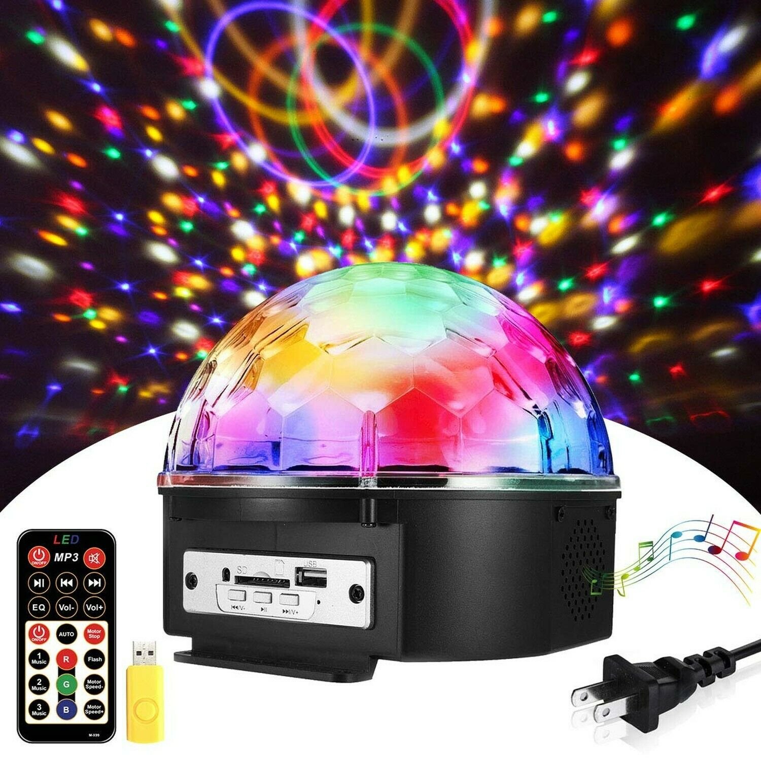 Sound Activated Party Lights with Remote Control Disco lights Dj Lighting SOL...