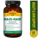 Country Life - Maxi-Hair, Strengthens Hair, Skin, and Nails - 90 Tablets.