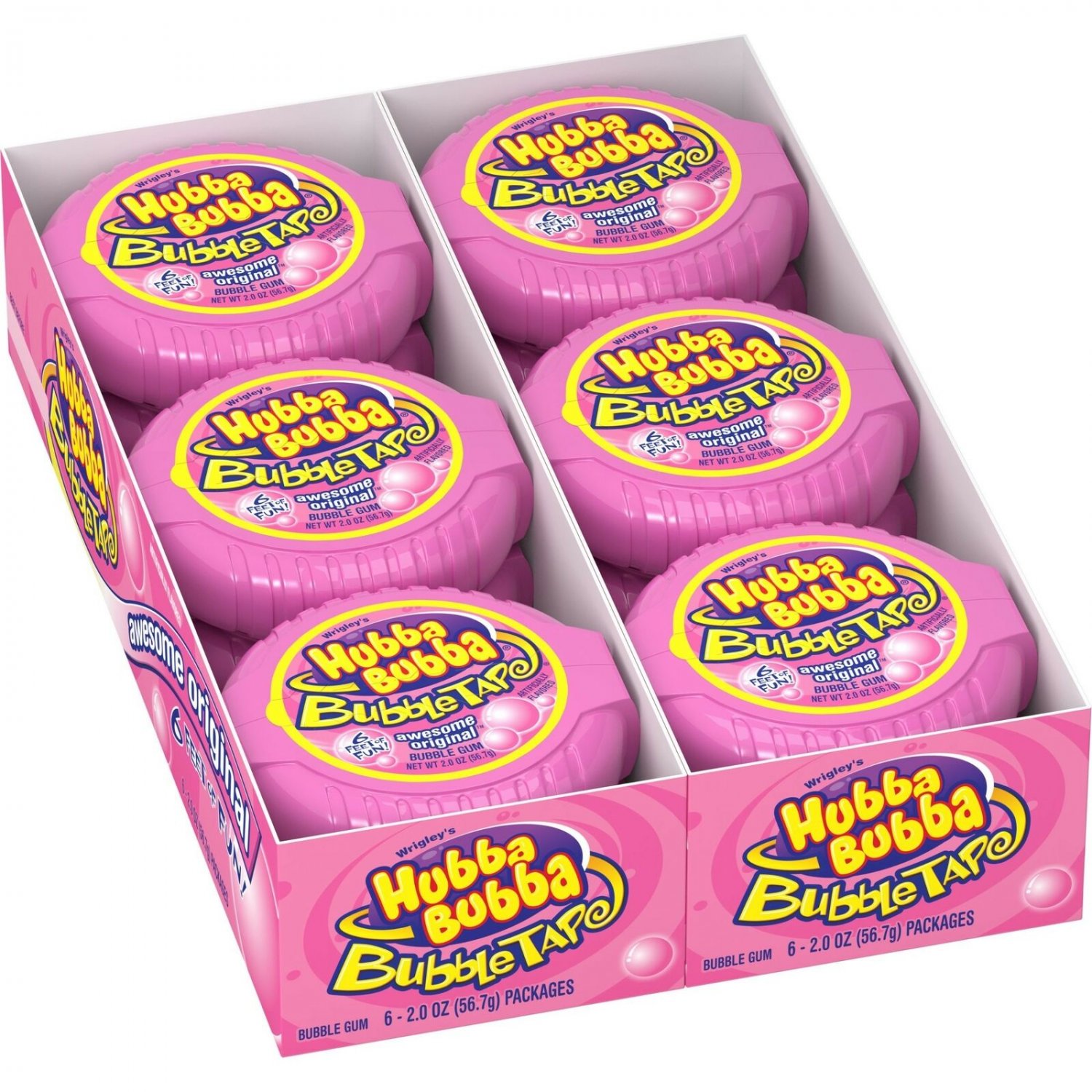 Hubba Bubba Bubble Gum Original Bubble Gum, 2 Ounce (Pack of 12)