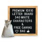 10 x 10 Premium Solid Oak Framed Changeable Letter Board, With Free Canvas Ba...