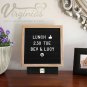 10 x 10 Premium Solid Oak Framed Changeable Letter Board, With Free Canvas Ba...