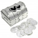 Wedding Unity Coin Set - Arras de Boda - Treasure Double Heart Chest Box with...