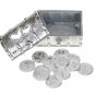 Wedding Unity Coin Set - Arras de Boda - Treasure Double Heart Chest Box with...