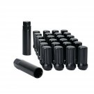 14mm-1.5 Tuner Wheel Lug Nuts, KSP 24x Black Acorn/Conical M14X1.5 Closed Bul...