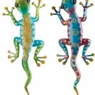 Regal Art & Gift Gecko Decor, Set of 2, Bundle of Rainbow Green and Rainbow P...