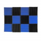 (12 Pk) Blue/Charcoal acoustic foam tiles soundproofing foam panels sound ins...