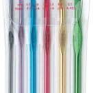 Susan Bates Silvalume Crochet Hook Set in Pouch Sizes F, G, H, I, J, K 5-1/2 in