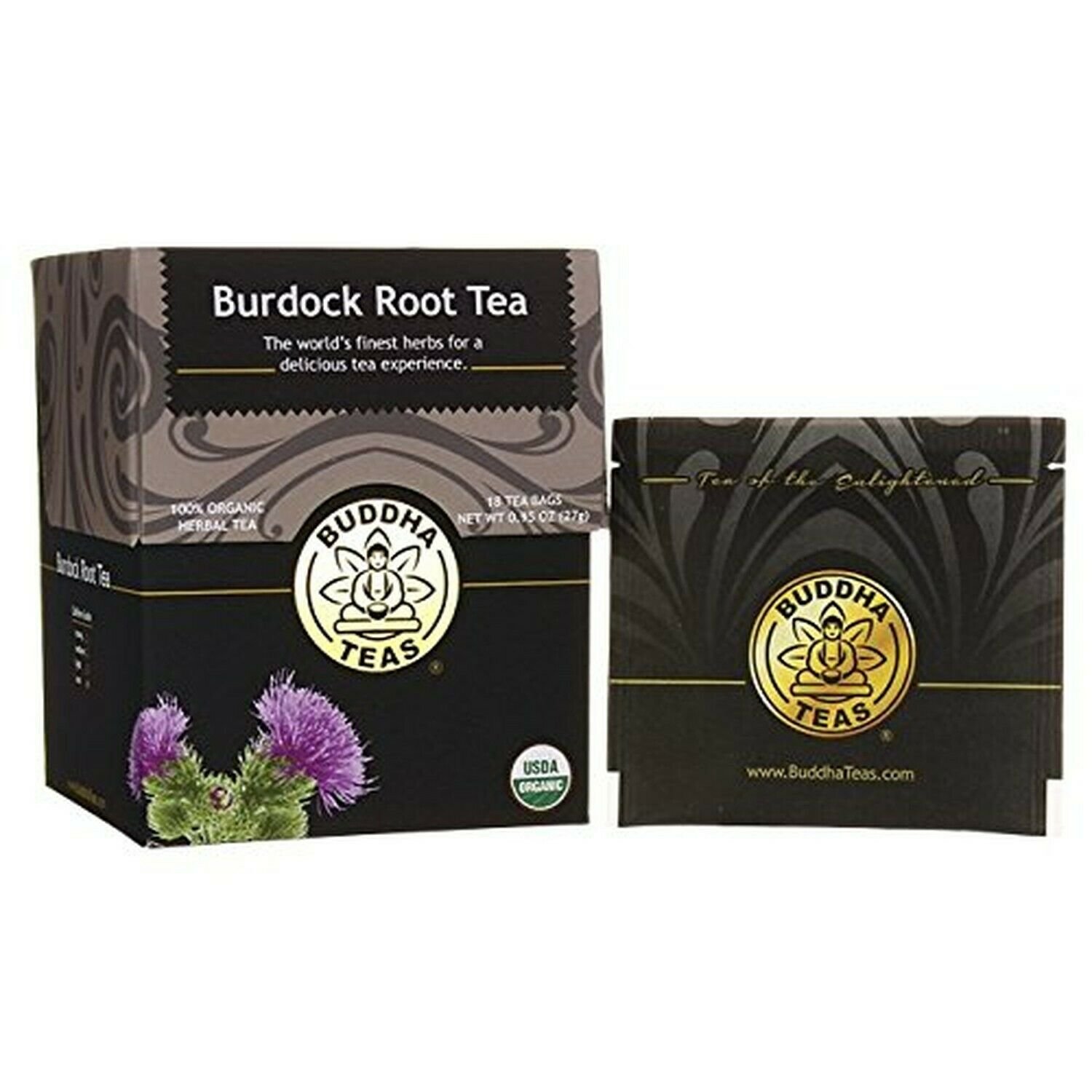 Organic Burdock Root Tea, 18 Bleach-Free Tea Bags &acirc;�� Caffeine Free, Antioxidan...