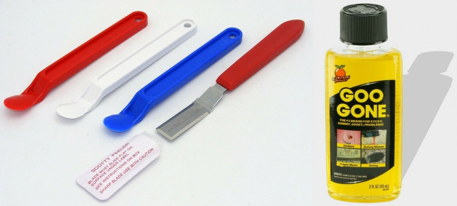 Goo Gone Removal Fluid (2oz) + Scotty Peeler Label & Sticker Removers (3 Orig...