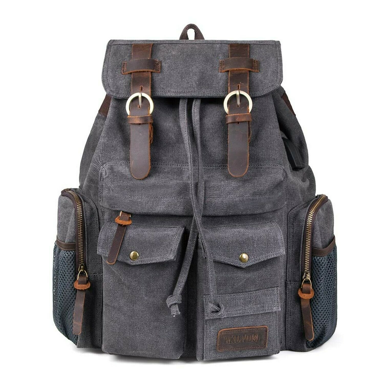 Laptop Backpack with USB Charging Port, P.KU.VDSLCanvas BackpackVintage Backp...