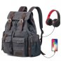 Laptop Backpack with USB Charging Port, P.KU.VDSLCanvas BackpackVintage Backp...