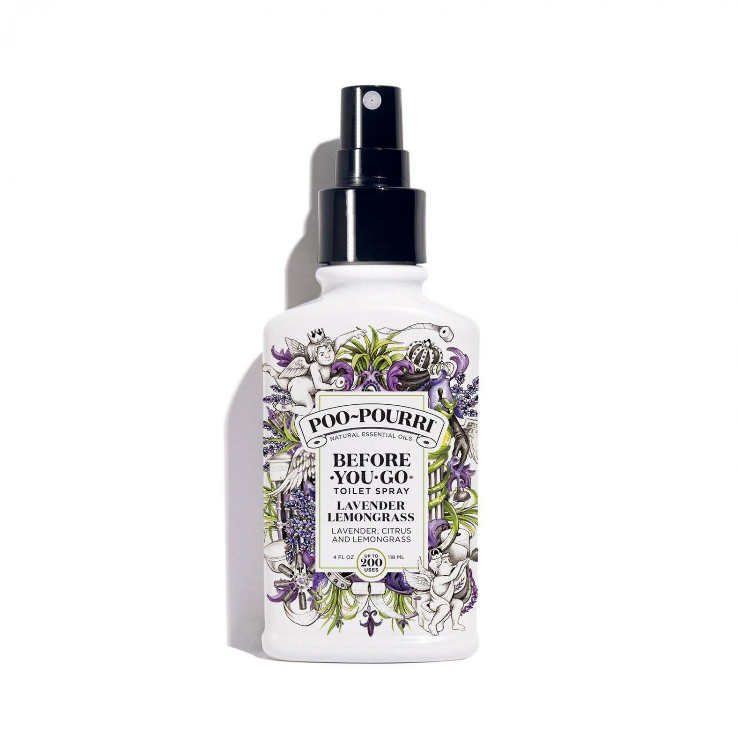 Poo-Pourri Before-You-Go Toilet Spray 4 oz Bottle, Lavender Lemongrass Scent