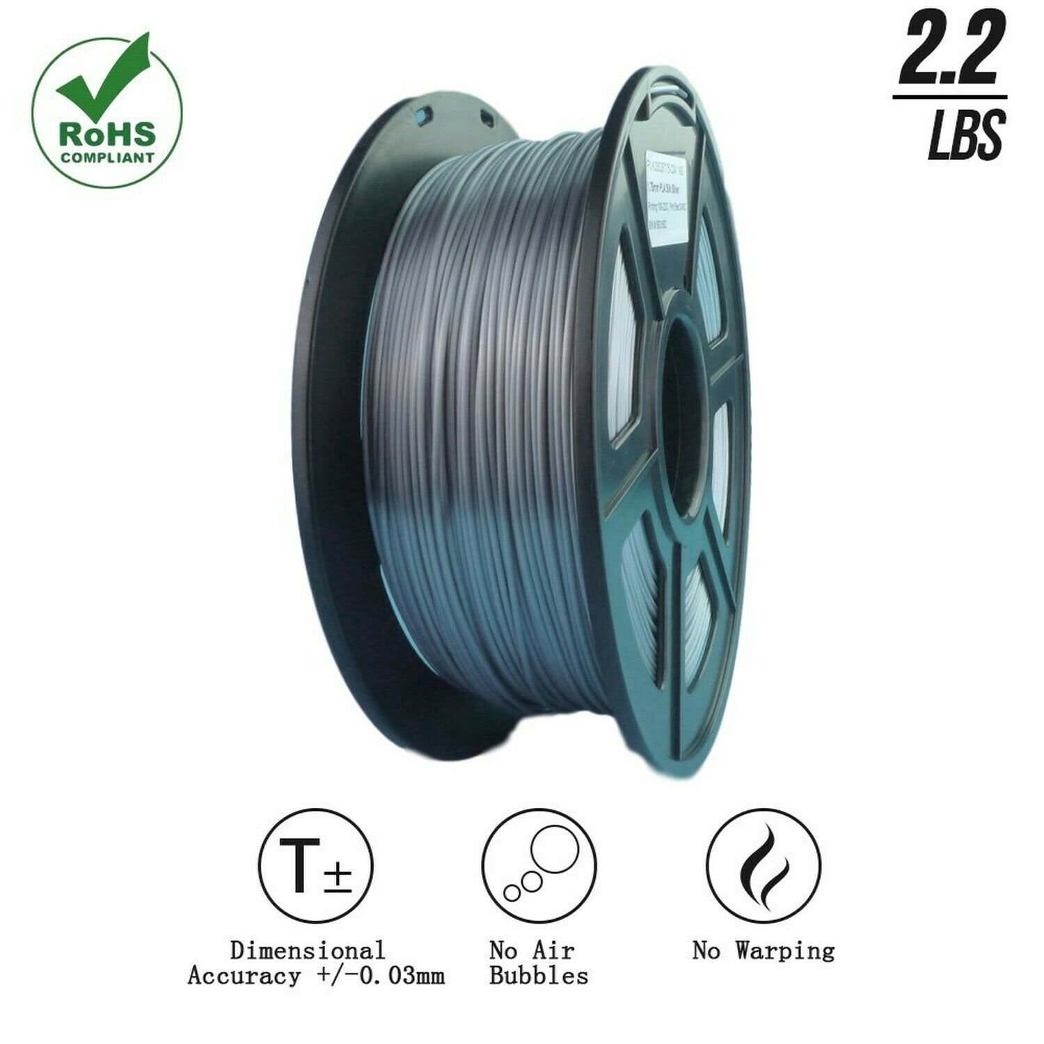 SunTop 3D Printing Pla Filament 1.75mm, Rohs Compliance, 1 kg (2.2lbs) Spool,...