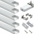 LED Aluminum Channel with Cover - StarlandLed 6-Pack 1Meter/3.3ft LED Extrusi...