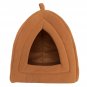 PETMAKER Cozy Kitty Tent Igloo Plush Cat Bed - Tan