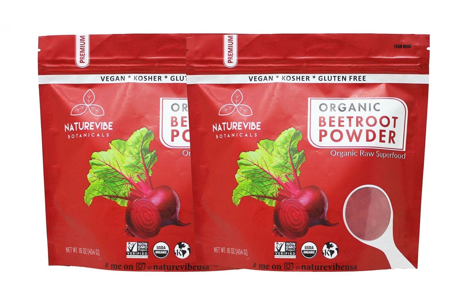 Organic Beet Root Powder (2 lbs), Raw & Non-GMO (2 Pack of 1 Pound Each) | Ni...