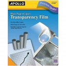 Apollo Transparency Film for Plain Paper Copier, Black on Clear Sheet, Withou...