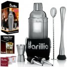 Elite Cocktail Shaker Set Bartender Kit by BARILLIO: 24 oz Stainless Steel Ma...
