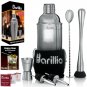 Elite Cocktail Shaker Set Bartender Kit by BARILLIO: 24 oz Stainless Steel Ma...