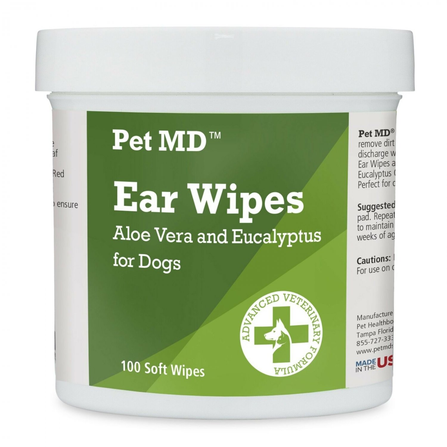 Pet MD Dog Ear Cleaner Wipes Otic Cleanser for Dogs to Stop Itching