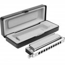 Chromatic Harmonica Professional Grade 10 Hole 40 Tone Key of C Stainless Ste...