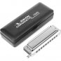 Chromatic Harmonica Professional Grade 10 Hole 40 Tone Key of C Stainless Ste...