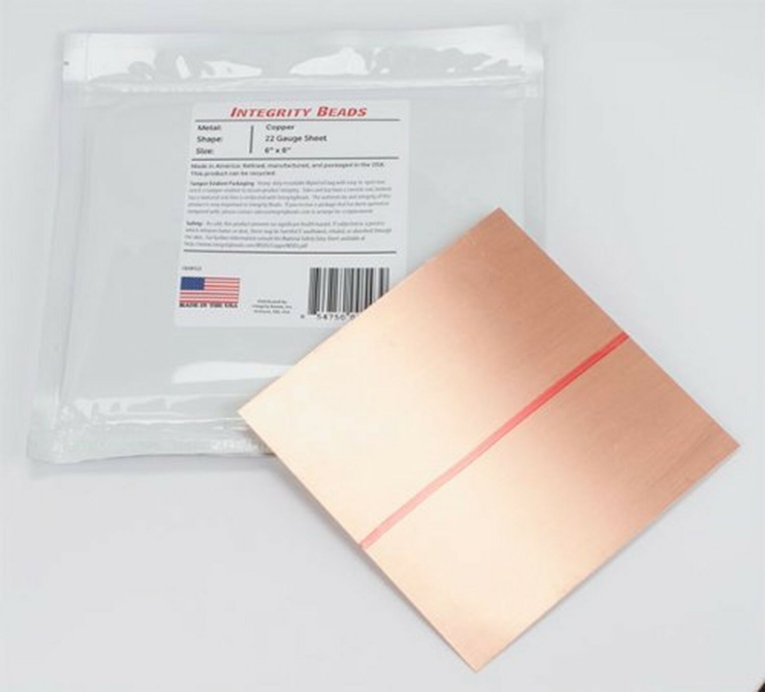 Copper 22 Gauge Sheet - 6" x 6"